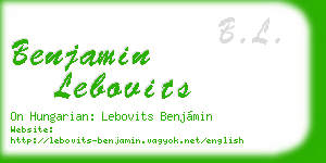 benjamin lebovits business card
