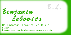 benjamin lebovits business card